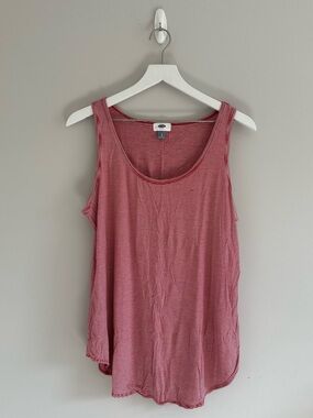 Old Navy Red & White Stripe Tank Top Size L